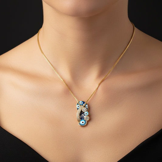 Enamel Slipper Necklace