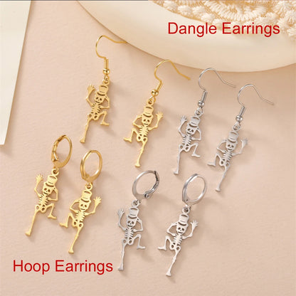 Dancing Skeleton Dangle Earrings