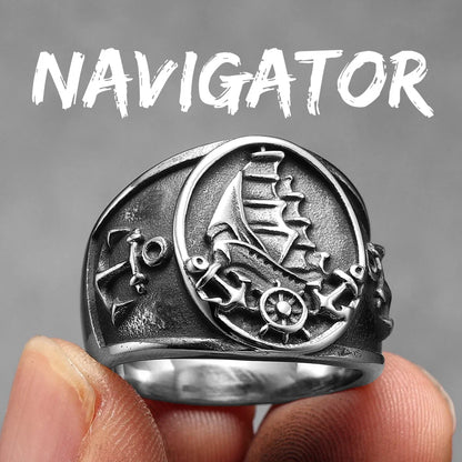 The Captain's Nautical Anchor Ring