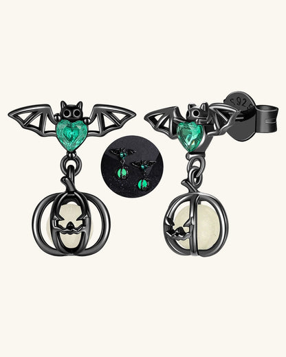Glow-in-the-Dark Bat Stud Earrings