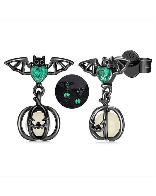 Glow-in-the-Dark Bat Stud Earrings