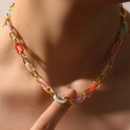 Bunte Emaille-Gliederkette