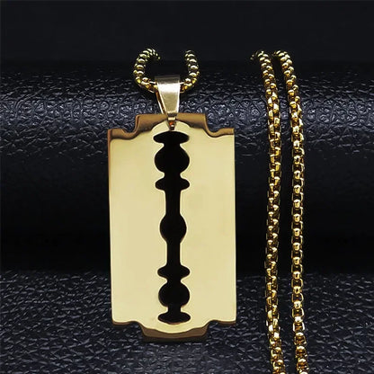 Gothic Punk Razor Blade Necklace