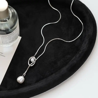 Baroque Pearl Pendant Long Necklace