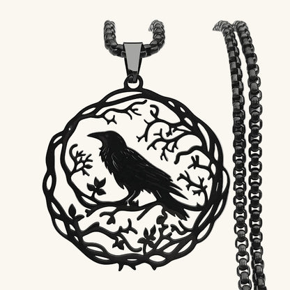 Gothic Raven Amulet Necklace