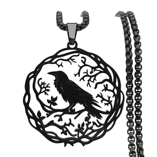 Gothic Raven Amulet Necklace