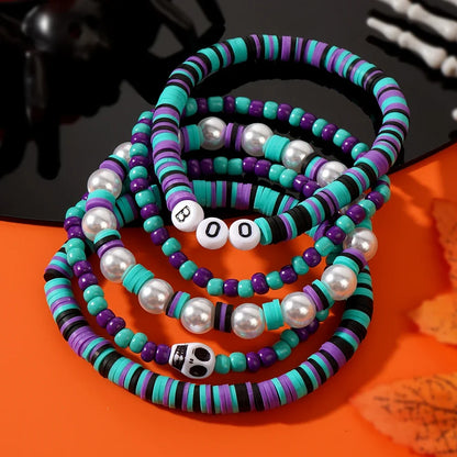 Gothic Beaded Bracelet Stack (5-Piece Set)