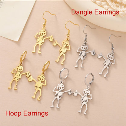 Dancing Skeleton Dangle Earrings