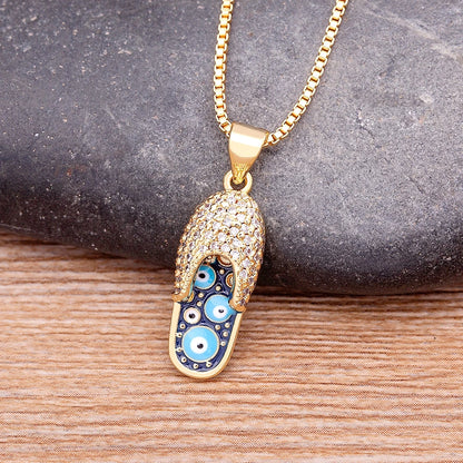 Enamel Slipper Necklace
