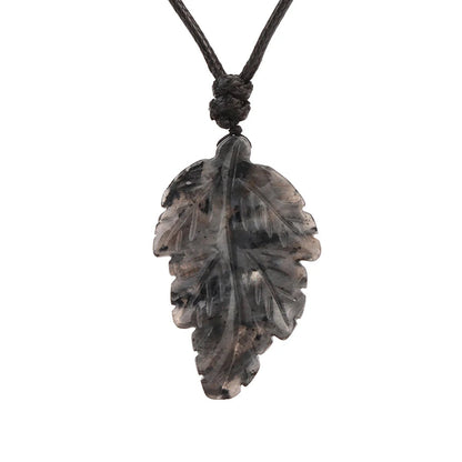 Natural Stone Leaf Pendant