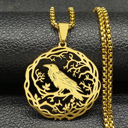 Gothic Raven Amulet Necklace
