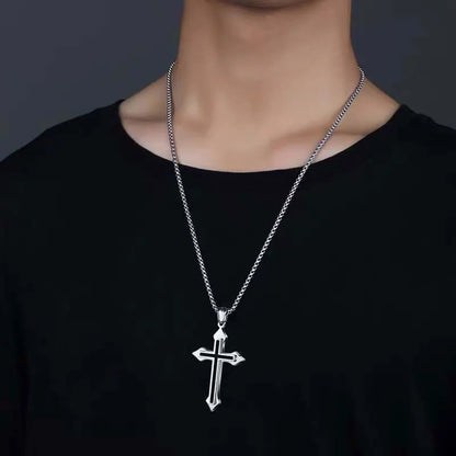 Stainless Steel Outline Cross Pendant