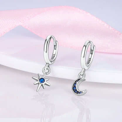 Star & Moon Hoop Earrings
