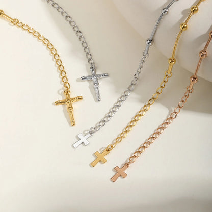 Bracelet à breloques religieuses Vierge Marie et Croix
