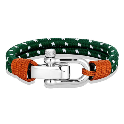 Nautical Rope & Steel Shackle Bracelet