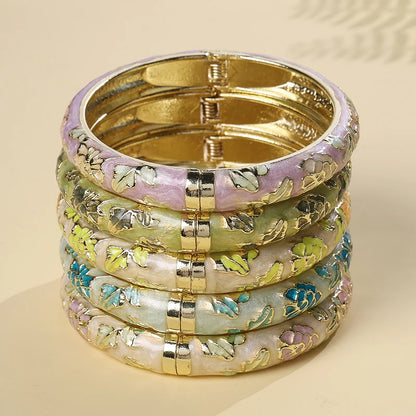 Vintage Cloisonné Flower Bangle