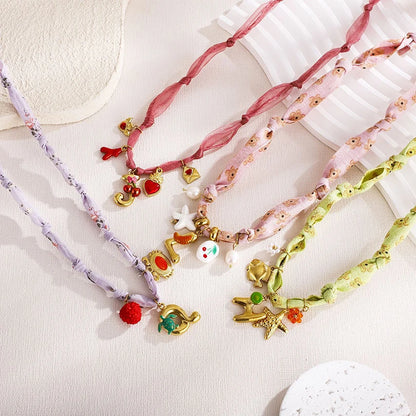 Colorful Silk Scarf Necklace