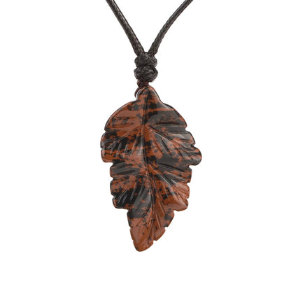 Natural Stone Leaf Pendant