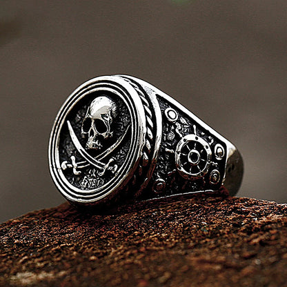 The Cutthroat Pirate Skull & Dagger Ring