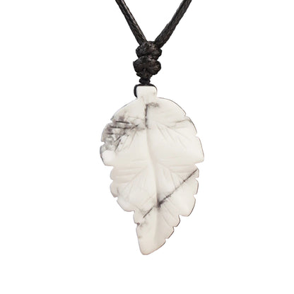 Natural Stone Leaf Pendant