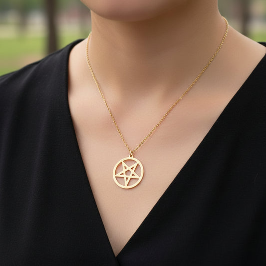 Gothic Pentagramm Amulett Halskette