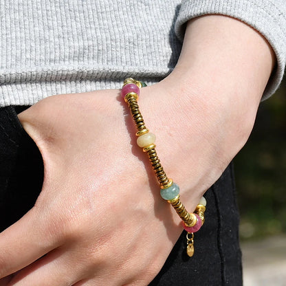 Böhmisches Naturstein-Perlenkettenarmband