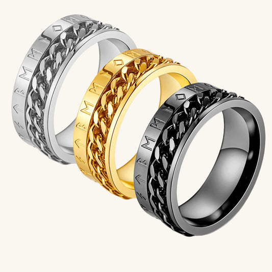 Viking Rune Spinner Ring for Anxiety