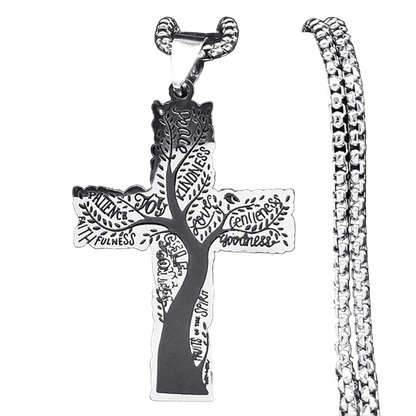 Stainless Steel Halo Cross Necklace