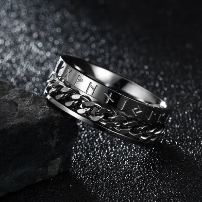 Viking Rune Spinner Ring for Anxiety