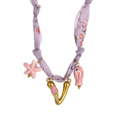 Colorful Silk Scarf Necklace