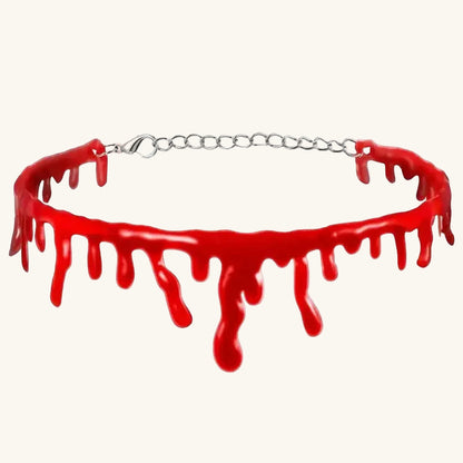 Realistic Blood Drip Choker Necklace
