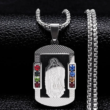 Crystal Saint Benedict Medal Necklace