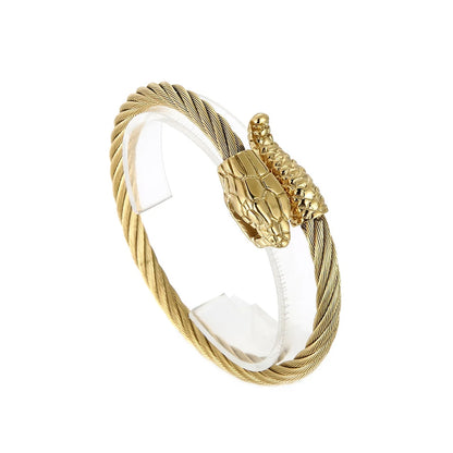 Offenes Manschettenarmband im Retro-Schlangen-Design