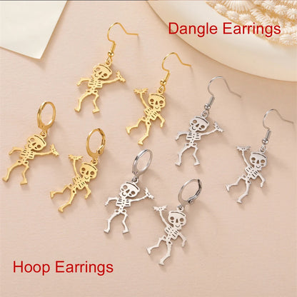 Dancing Skeleton Dangle Earrings