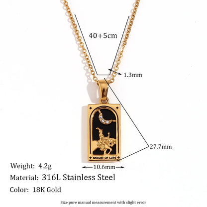 Waterproof Tarot Symbol Necklace