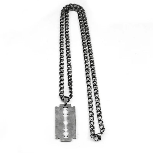 Gothic Punk Razor Blade Necklace