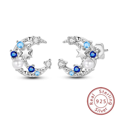 Star & Moon Hoop Earrings