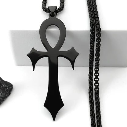 Black Ankh Amulet Necklace