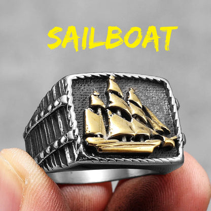 The Captain's Nautical Anchor Ring
