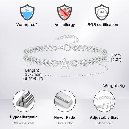 Kubanisches Kettenarmband mit AZ-Initialen