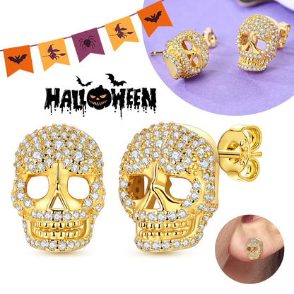 Spooky Charm Sterling Silver Hoop Earrings