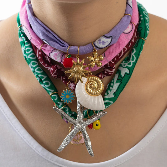 Ocean Scarf Necklace