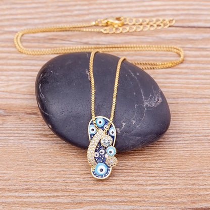 Enamel Slipper Necklace
