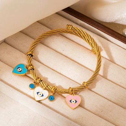 Armband mit Herzanhänger „Böses Auge“
