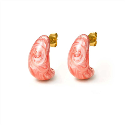 Bunte C-förmige Ohrstecker aus Acryl