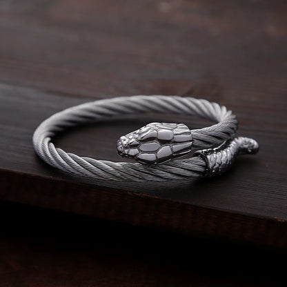 Offenes Manschettenarmband im Retro-Schlangen-Design