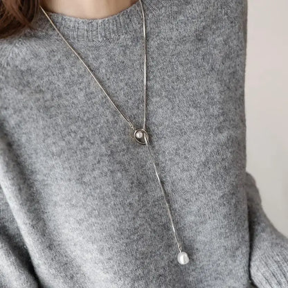 Baroque Pearl Pendant Long Necklace