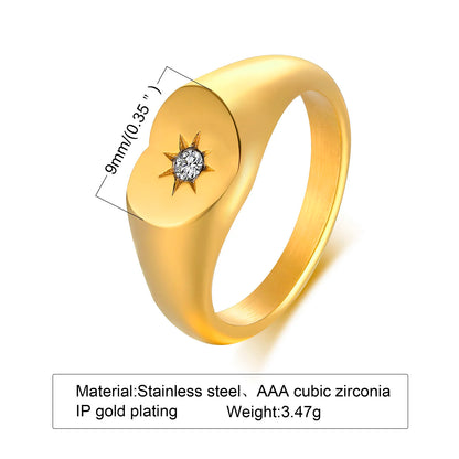 Sparkling Pave Zircon Signet Ring