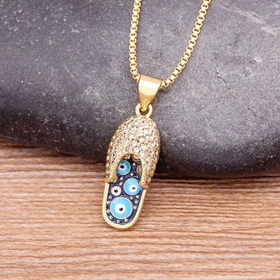 Enamel Slipper Necklace