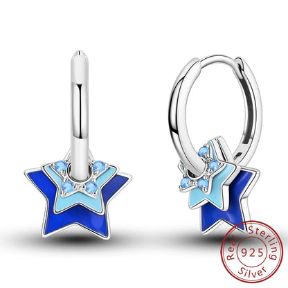 Star & Moon Hoop Earrings